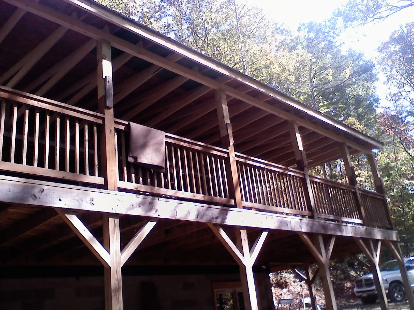 Timber framing under a new elevated porch and deck — Roof Leak Repair in Palacios by Roofing Brothers